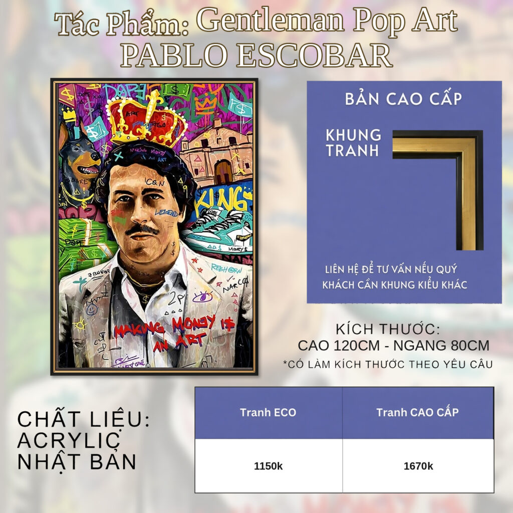 Gentleman Pop Art - PABLO ESCOBAR