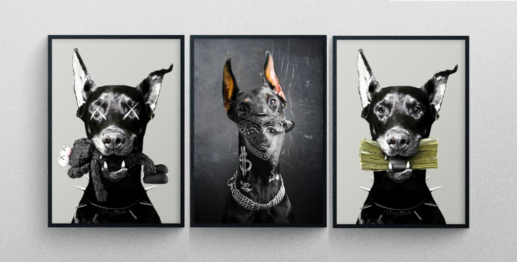 [3 Bức] Chó Doberman