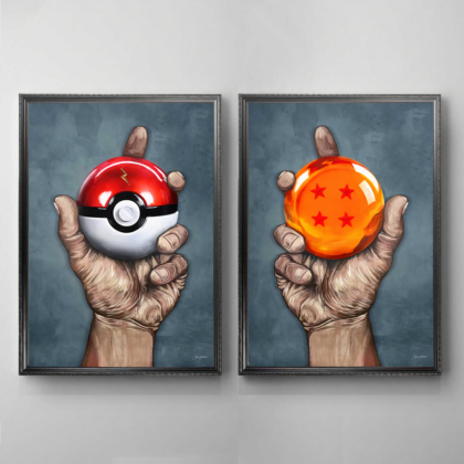[2 Bức] Poke Ball x Dragon Ball